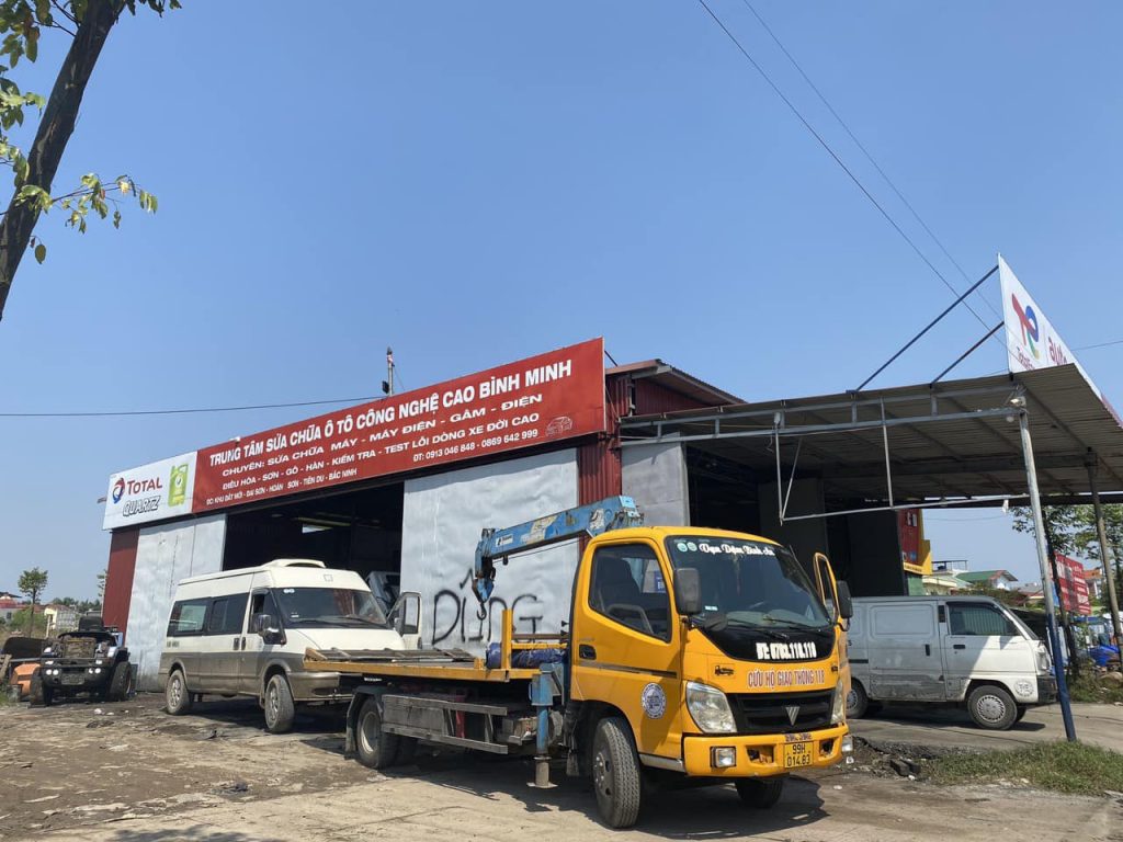 cứu hộ xe khách về gara ô tô bình minh bắc ninh